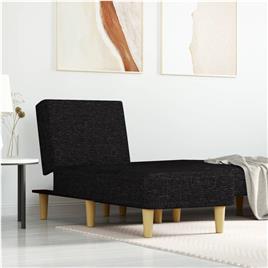 vidaXL Chaise longue tecido preto