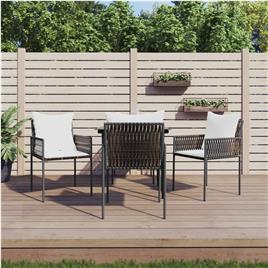 vidaXL Cadeiras jardim c/ almofadões 4pcs 54x61x83 cm vime PE castanho