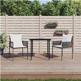 vidaXL Cadeiras jardim c/ almofadões 2pcs 54x61x83 cm vime PE castanho