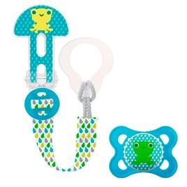 Chupeta  Original 0-6m + Prende-chupeta Azul
