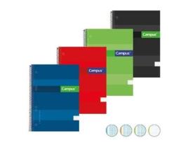 CAMPUS Bloc Spiral Notebook A5 Extra Hard Cover Color Bands Grade 5Mm A4