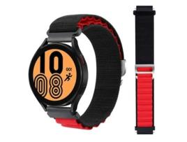 Bracelete Alpine G-Hook Ajustável Samsung Galaxy Watch 4 Classic 46Mm Preto e Vermelho