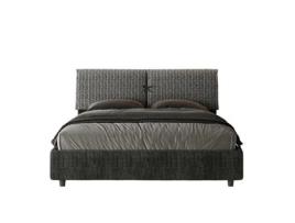 Cama de Casal Queen Size com Arrumação Estofada MadosITYHOME (160 x 210 cm - Paneles de Melamina y tejido)