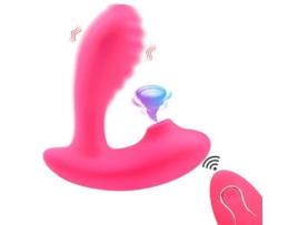 Vibrador de sucção de controle remoto 2 em 1 para mulheres (vermelho) OEMG