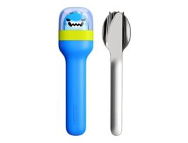 Zoku Kids Utensil Set - Sharks - Reusable Pocket Cutlery Set With Carry Case