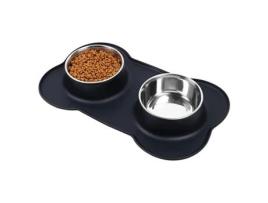 Tigela de Aço Inox com Base de Silicone Antiderrapante para Gatos e Cachorros Pequenos GNCPETS