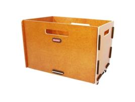 Cesto frontal em aço cargo madeira com fixação korblip no suporte da plataforma KLICKFIX