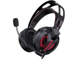 Auscultadores para Jogos Estéreo com Microfone com Fio para Pc com Microfone com Cancelamento de Ruído