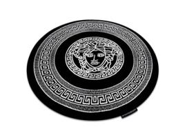 Tapete Hampton Medusa Redondo Medusa Grego Preto (circulo 120 cm)