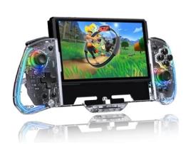 Comando Nintendo Switch/Oled/Pro AARONMEI LED Transparente