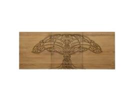 Cabeceira de Cama BOX FURNITURE (150 x 3.6 cm - Madeira e Aço - Cinzento)