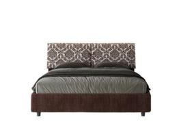 Cama de Casal Queen Size com Arrumação Estofada MadosITYHOME (160 x 210 cm - Paneles de Melamina y tejido)