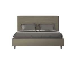 Cama de Casal Queen Size Con Estrado Estofada FocusITYHOME (160 x 210 cm - Painéis de Melamina e Couro Sintético)