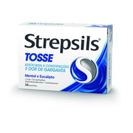 Strepsils Pastilhas Tosse Mentol e Eucalipto 36 pastilhas