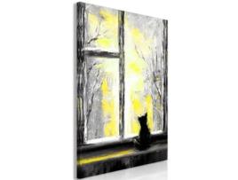 Quadro ARTGEIST Longing Kitty (1 Part) Vertical Yellow (20x30)