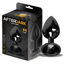 PLUGUE ANAL METÁLICO BLACKGEM COM JÓIA COR PRETO TAMANHO M