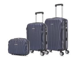 Conjunto de Mala RAYKONG Abs Rígido 3 Peças-Mala Cabine 55Cm-Mala Média 68Cm-Maleta Maquiagem