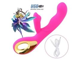 Vibrador à prova d'água poderoso recarregável USB para mulheres (Rosa) OEMG
