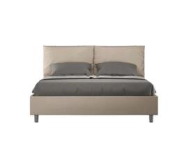 Cama de Casal Queen Size Sem Estrado Estofada AnteaITYHOME (160 x 210 cm - Painéis de Melamina e Couro Sintético)