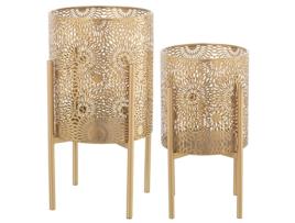 Conjunto 2 Vasos Decorativos DRW Dourado (31x31x58 cm)