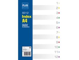 Índices Numéricos PLUS OFFICE A4 12 Divisórias