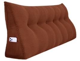 Almofada VERCART Cunha Ergonómica de Linho 180x20x50 cm CoffeeCastanho