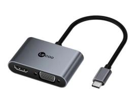 Adaptador LECOO Lkc1328H 4In1 Type-C a Usb3.0 Pd Hdmi Vga para Huawei Mate40/P50 S20