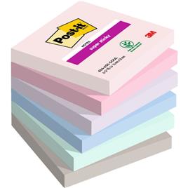 Post-it Bloco Notas Aderentes Sticky Soul, 76 x 76 mm, Cores Sortidas, 90 Folhas, Caixa de 6