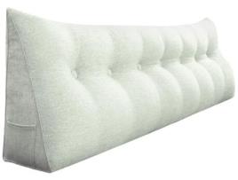 Almofada VERCART Cunha Ergonómica de Linho 200x20x50 cm Branco