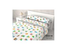 Conjunto de Lençóis HOMESECRET Alphabet (Algodão - 090 cm)