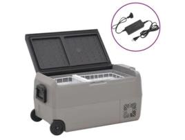 Mala Térmica com Rodas e Adaptador Vidaxl 60 L Pp e Pe Preto/Cinzento