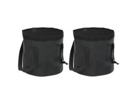 Baldes Dobráveis 2 Pcs 30 L Pvc Preto VIDAXL