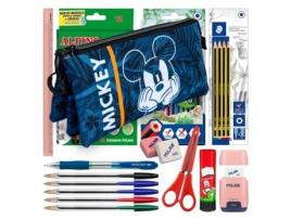 COLEPACK Mickey Estojo Triplo com Material Escolar Incluído