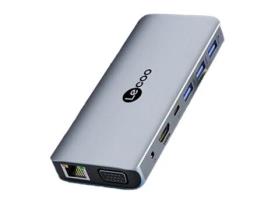 Adaptador LECOO Lkc1311H 10In1 Type-C a 2Usb3.0 Pd100W Hdmi Sd/Tf Aux 3.5Mm 1000Mbps Vga para Huawei Mate40/P50 S20