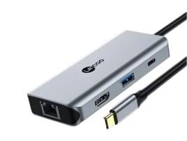 Adaptador LECOO Lkc1306H Type-C a 3Usb3.0 Pd Hdmi 1000Mbps para Huawei Mate40/P50 S20