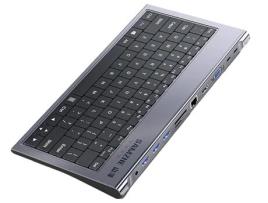 Adaptador SAMZHE Keyboard Tc-Jp10 10In1 Type-C a Aux 3.5Mm 3Usb3.0 Sd/Tf Hdmi Vga 1000Mbps Type-C Pd para Huawei Mate40/P50 S20 Ipad Pro