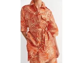 Vestido CYRANA Zen Palmeiras Poliéster para Mulher (S - Laranja)