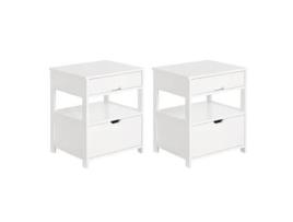 Conjunto de 2 Mesas de Apoio SOBUY Frg258-Wx2 com 2 Gavetas