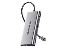 Adaptador SAMZHE Tc-Dk 10In1 Type-C a 3Usb3.0 1000Mbps Vga Aux 3.5Mm Pd100W Hdmi Sd/Tf para Huawei Mate40/P50 S20