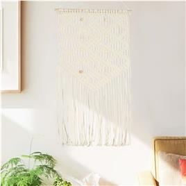 vidaXL Suporte de parede em macramé 40x80 cm algodão