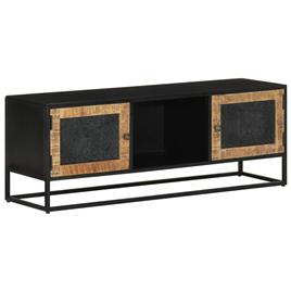 vidaXL Móvel de TV 110x30x40 cm madeira de mangueira maciça e ferro