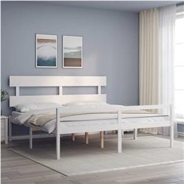Estrutura Cama Super King Size C/ Cabeceira Madeira Branco