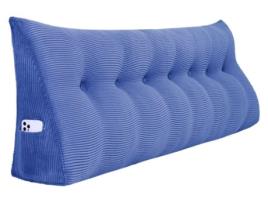 Almofada VERCART Cunha Ergonómica de Linho 200x20x50 cm Azul claro