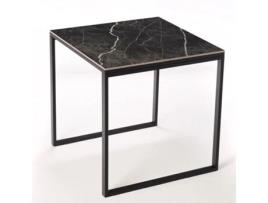 Mesa de Refeição BOX FURNITURE Smart Black Matt (Preto - Madeira e Aço - 75x75x75 cm)