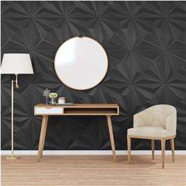 vidaXL Painéis de parede 48 pcs 50x50 cm 12m² EPS estrela preto