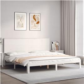 vidaXL Estrutura cama Super King Size c/ cabeceira madeira branco