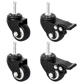 vidaXL Rodas para vasos 4 pcs 8x3,5x8 cm ferro preto