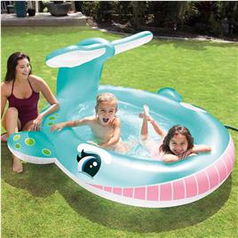 INTEX Piscina baleia com pulverizador 201x196x91 cm