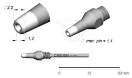 Bico Dessoldar p/ Dessoldador DR560 (Ø1,3 x Ø3,2mm) - JBC