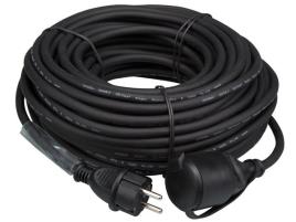 Cabo Extensão em Borracha com Tubo Retrátil 2P 3680W Preto (25 mts) - 